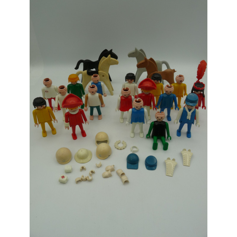 Playmobil vintage - figurine et cheval - lot de 21