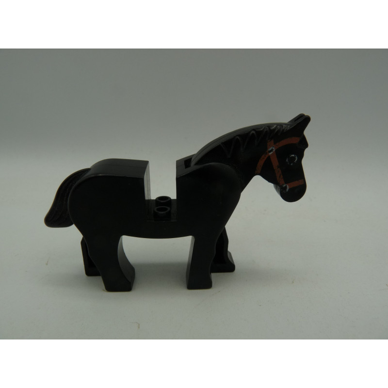 Lego castle western - cheval noir vintage (tête abimée)