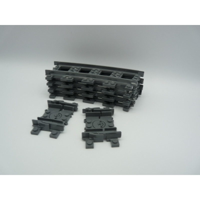 Lego train - rail courbe articulé - lot de 6
